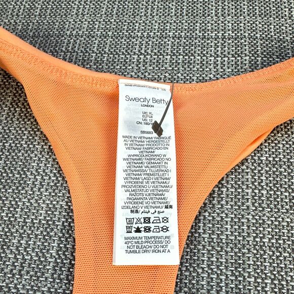 Sweaty Betty Dress Womens 12 Power Workout Inner Shorts Orange Removable Cups - Picture 2 of 13